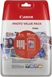 Canon atrament CLI-571CMYBK Photo Value Pack XL tusz oryginalny Combi-Pack Czarny, Żółty, Cyjan, Magenta 0332C005