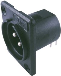 Złącze męskie XLR ACM / PC Cliff CP30005 złącze męskie z kołnierzem, wyjście kątowe Ilość styków: 3  czarny 1 szt.