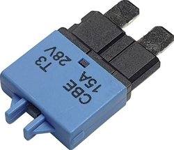 Wyłącznik instalacyjny nożowy Hansor Circuit Breaker Standard, type 3, Manual Reset, 15A CBE3 Series 15A, 12 V - 32 V, 15 A, 1 szt.