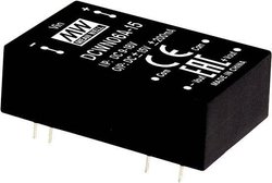 Przetwornica napięcia DC/DC MeanWell serii DCWN06 DIP24 / DIL24 Case Dual Output stosunek napięcia wejściowego: 2:1 moc: 6W Moduł przetwornicy DC/DC Mean Well DCWN06A-15 DCWN06A-15, 6 W, 200 mA, 1 szt.