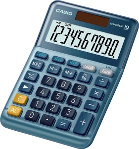Casio MS-100EM  Kalkulator stołowy niebieski Wyświetlacz: 10 energią słoneczną (D x S) 101 mm x 149 mm