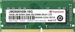 Transcend JetRAM Pamięć robocza do laptopów - moduł  DDR4 16 GB 1 x 16 GB Non-ECC 2666 MHz 260 pin SO-DIMM CL19 JM2666HSB-16G