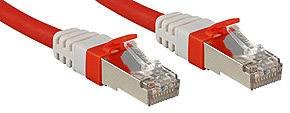 Kabel Patchowy Lindy Cat.6 (A) SSTP / S / FTP 10 Gb Premium, bezhalogenowy, czerwony, 0,3 m Kabel LAN LINDY 45383, 1 szt., RJ45, 0.30 m