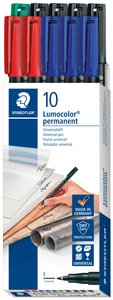 Marker do folii Staedtler Lumocolor® permanent pen 318 318 B10 niebieski, zielony, czerwony, czarny