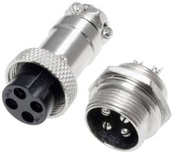 Złącze męskie okrągłe 453553, styki:4, 60 V/AC, 7 A, 1 zest.