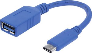 Przejściówka, adapter USB Manhattan 353540 353540, [1x złącze żeńskie USB-A 3.2 Gen 1 (USB 3.0) - 1x złącze męskie USB-C]