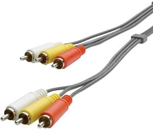 Kabel AV, SpeaKa Professional, 3 x złącze M  cinch na 3 x złącze Ż cinch, czarny, 3 m