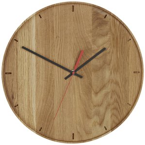 TFA Dostmann 60.3070.01 Kwarcowy Zegar ścienny 350 mm x 40 mm  dębowy prawdziwe drewno