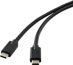 Kabel połączeniowy Renkforce USB 3.2 (Gen 2x2) [1x wtyczka USB-C ™ - 1x wtyczka USB-C ™] 2,00 m Czarne pozłacane styki wtykowe Kabel USB Renkforce, USB 3.2 Gen2x2, Złącze męskie USB-C®, 2.00 m