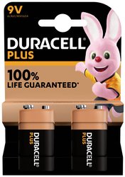 Bateria 9 V Duracell Plus-9V B2, alkaliczno-manganowe, 2 szt.