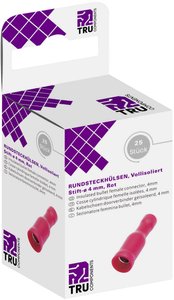 TRU COMPONENTS T1904C048 Tulejka okrągła  0.50 mm² 1.50 mm²  Izolowane w całości czerwony 25 szt.