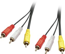 Kabel Cinch kompozytowy LINDY [3x złącze męskie RCA/cinch - 3x złącze męskie RCA/cinch] 1.00 m czarny