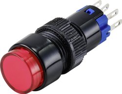 Przełącznik wciskany TRU COMPONENTS LAS2Y-11Z/R/12V TC-9428072, 12 mm, 250 V, 3 A, 1 szt.