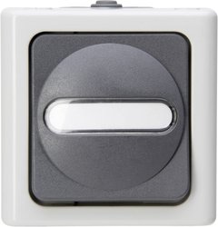 Przycisk przełączania - natynkowe pomieszczenie wilgotne Przycisk Komplet Kopp BlueElectric 561456001, szary
