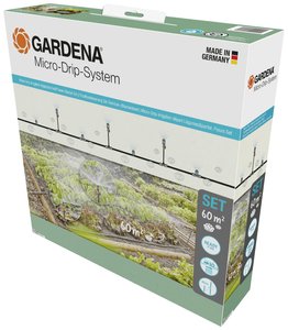 Zestaw do nawadniania kropelkowego Micro-Drip-System do warzyw/kwietników (60 m²) Kompletny zestaw nawadniający GARDENA 13450-20 1 szt.