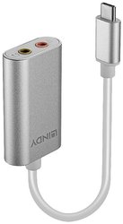 konwerter Jack, USB-C LINDY 42711, [1x złącze męskie USB-C - 2x jack 3,5mm (stereo), jack 3,5mm (mono)]