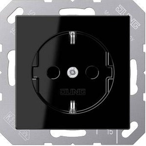 Jung A1520SW Gniazdko zasilania 16A 250V czarne Gniazdo elektryczne Jung A1520SW czarny