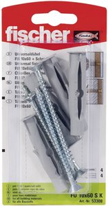 Kołki rozporowe z wkrętami 6 x 35 SK Fischer 53300, zestaw