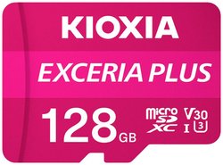 Karta pamięci microSDXC Kioxia EXCERIA PLUS, 128 GB, A1 Application Performance Class, UHS-I, v30 Video Speed Class