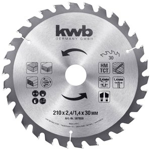 Brzeszczot do płyt wiórowych do ręcznej pilarki tarczowej Ø 210 x 30 mm Tarcza tnąca kwb  210 x 30 mm 1 szt.