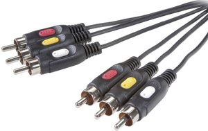 Kabel Cinch kompozytowy SpeaKa Professional [3x złącze męskie RCA/cinch - 3x złącze męskie RCA/cinch] 10.00 m czarny