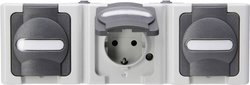 Gniazdo sieciowe z klapką Komplet Kopp BlueElectric 131356005, szary