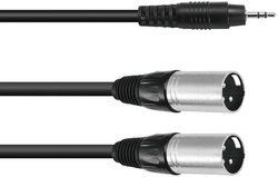 Przejściówka Omnitronic 30225158 [1x złącze męskie jack 3,5 mm - 2x złącze męskie XLR 3 pin] 1.50 m