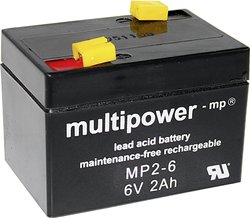 Akumulator ołowiowy multipower MP2-6 A9620, AGM, 6 V, 2 Ah