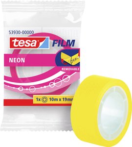 tesafilm® neon - folia do znakowania, zdejmowana bez śladu, repozycjonowana, efekt sygnałowy, rozmiar rolki 10m:19mm Taśma klejąca tesa  53930-00000-00  (D x S) 10 m x 19 mm 10 m 1 szt.