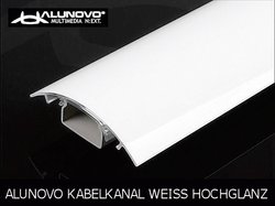 Kanał kablowy Alunovo, HW90-025, biały (błyszczący), (D x S x W) 250 x 80 x 20 mm,1 szt.