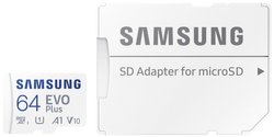 Karta pamięci SDXC Samsung EVO Plus, 64 GB, A1 Application Performance Class, Class 10, Class 10 UHS-I, UHS-I