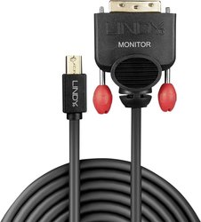 Przejściówka Mini DisplayPort, DVI LINDY LINDY Mini DP an DVI-D Kabel schwarz 1m 41951, 1.00 m