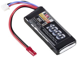 Zestaw akumulatorów Reely Modellbau (LiPo) 7,4 V 1000 mAh Ilość ogniw: 2 25 C miękki futerał BEC Pakiet akumulatorów (LiPo) 7.4 V 1000 mAh 25 C Reely Softcase BEC
