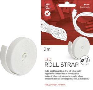 Oznacz kabel dwustronnie na rzep do wiązania, opaski kablowe na rzepy, białe, 3 m, rolka LTC Taśma na rzep Label the Cable Klettbandrolle 3m weiß LTC 1220 1 szt.