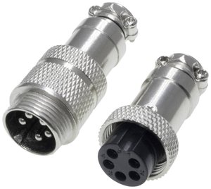 Złącze męskie okrągłe 453563, styki:5, 60 V/AC, 5 A, 1 zest.