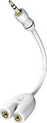 Adapter audio Inakustik Star wtyk jack 3,5 mm na 2 x gniazdo jack 3,5 mm, biały, 0,1 m. Kabel Y Jack Inakustik 00310302  10.00 cm