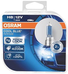 OSRAM COOL BLUE® INTENSE H8, do 4800 K, reflektor halogenowy, wygląd LED, duo box (2 lampy) Żarówka samochodowa H8 OSRAM COOL BLUE® INTENSE, PGJ19-1, 35 W, 12 V, 1 par(a)
