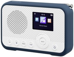 Radio internetowe kieszonkowe Sangean WFR-39 Internet, DAB, UKW obsługa Spotify, funkcja budzika, wielokrotne ładowanie biały, niebieski