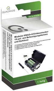 Złącze męskie VGA Quadrios 2010C254, złącze męskie proste, 1 zest.