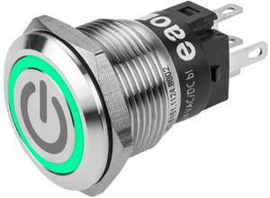 EAO 82-5151.1133.B002 Seria 82 Podświetlany przycisk Mom 19mm Zielony 12V Term Przycisk eao 82-5151.1133.B002, 19.10 mm, 1 szt.