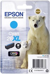 Epson atrament T2632, 26XL tusz oryginalny  Cyjan C13T26324012