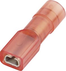 Konektor żeński, pełna izolacja PA, tuleja, 2.8x0.8 mm, 0.5-1,0 mm2, czerwony