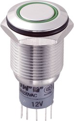 Przycisk wandaloodporny chwilowy TRU COMPONENTS LAS2GQF-22E/G/12V/S/P, 2 x wł/(wł), 1 szt.