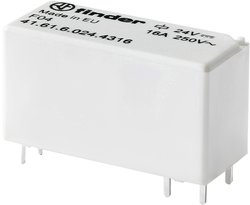 Mały przekaźnik wtykowy/do obwodów drukowanych, seria 41, bistabilny Finder 41.61.6.024.4316 Przekaźnik miniaturowy PCB