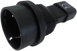 Adapter sieciowy złącze CEE - Złącze IEC C14 łączna ilość biegunów: 2 + PE, czarny, 1 szt.