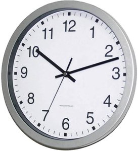 EUROTIME 56831-07 Sterowany radiowo Zegar ścienny 30 cm x 4.3 cm srebrny