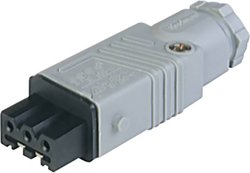 Złącze męskie sieciowe Hirschmann  złącze żeńskie proste Łączna ilość styków: 3 + PE 16 A szary STAK 3 N 1 szt.