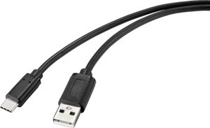 Kabel USB USB 2.0 Renkforce RF-4695144 Złącze męskie USB-C®, Złącze męskie USB-A 2.00 m