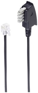Shiverpeaks BASIC-S Wtyk TAE N na wtyk Western 6/2, z mostkiem, 3 m Fax kabel Shiverpeaks BS70113-6/2, 1 szt.