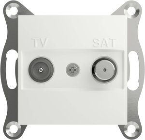 Schneider Electric, gniazdo TV-SAT 1dB IEC+F UP, białe, Asfora, EPH3470121D Schneider Electric   Gniazdo TV-SAT  Asfora biały (RAL 9003) EPH3470121D